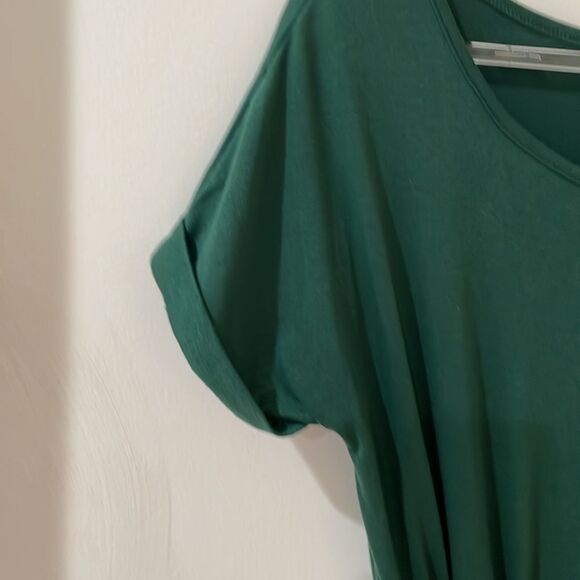 QEAREL Green midi dress cap sleeve shirtdress Small - Picture 5 of 6